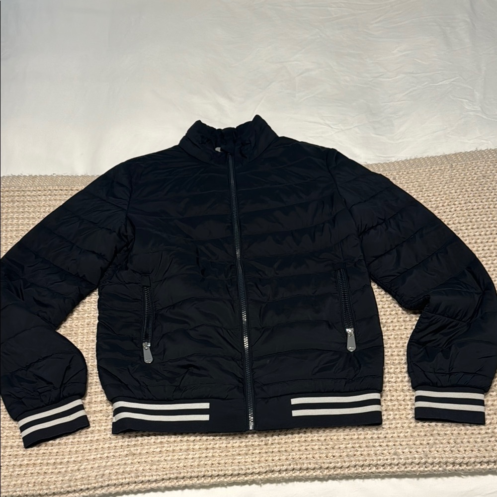 Equiline lightweight Black Puffer Jacket in Navy